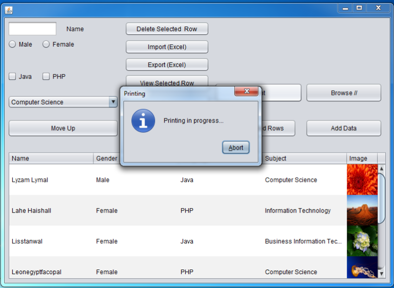 How To Print Jtable Data In Java Swing Gui Application Netbeans 4971
