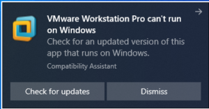 vmware workstation pro 15 setup error