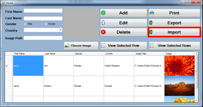 Import Data From Excel Sheet To DataGridView