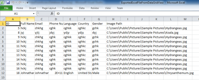 How To Export Data From Datagridview To Excel In Csharp - Excel File