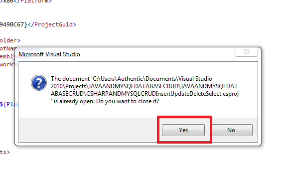 How To Change The Target Framework In Visual Studio 2010 by updating the dot csproj Xml File - Close Open Doc