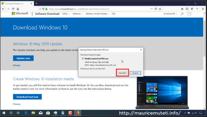 How To Download Windows 10 ISO From Microsoft With Media Creation Tool - Save Tool