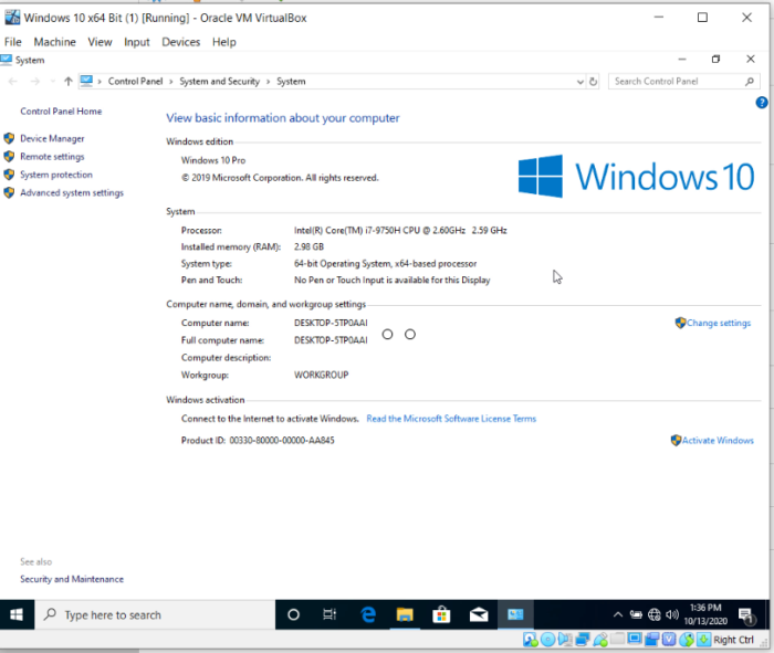 How To Install Windows 10 On Oracle VM VirtualBox - Properties