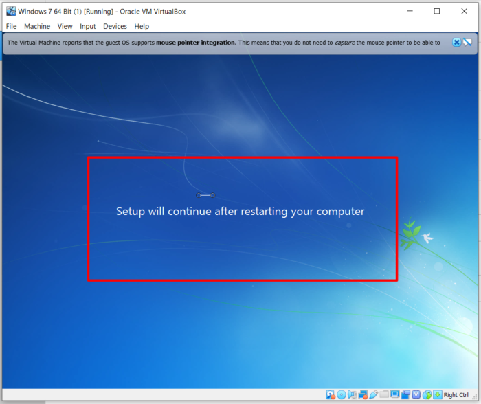 How to Install Windows 7 x64 Bit Ultimate On Oracle VM VirtualBox - Continue after restarting