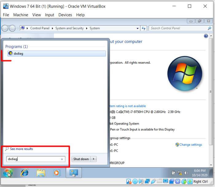 How to Install Windows 7 x64 Bit Ultimate On Oracle VM VirtualBox - DxDiag