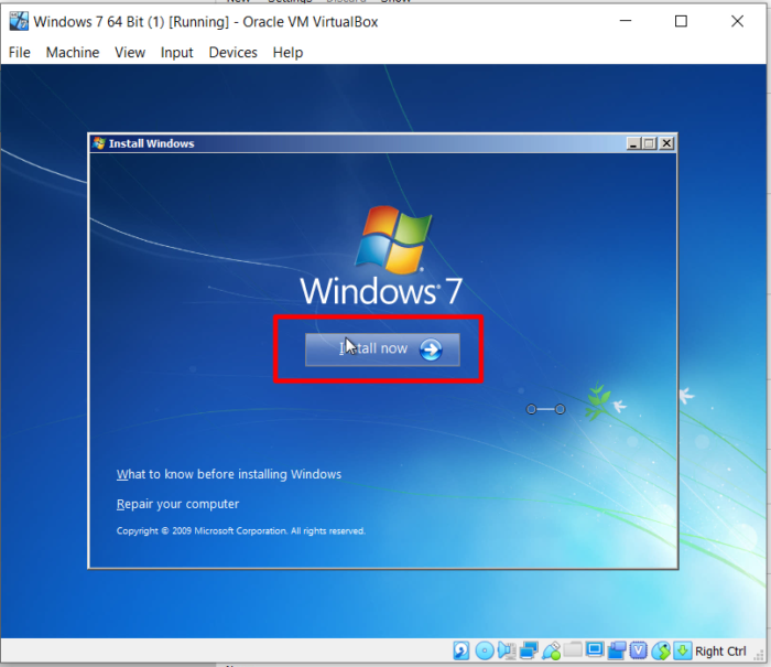 How to Install Windows 7 x64 Bit Ultimate On Oracle VM VirtualBox - Install Now